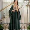 MRD 3112 Heavy Neutral Crap With Embroidery Work Anarkali Suit Wholesale Supplier