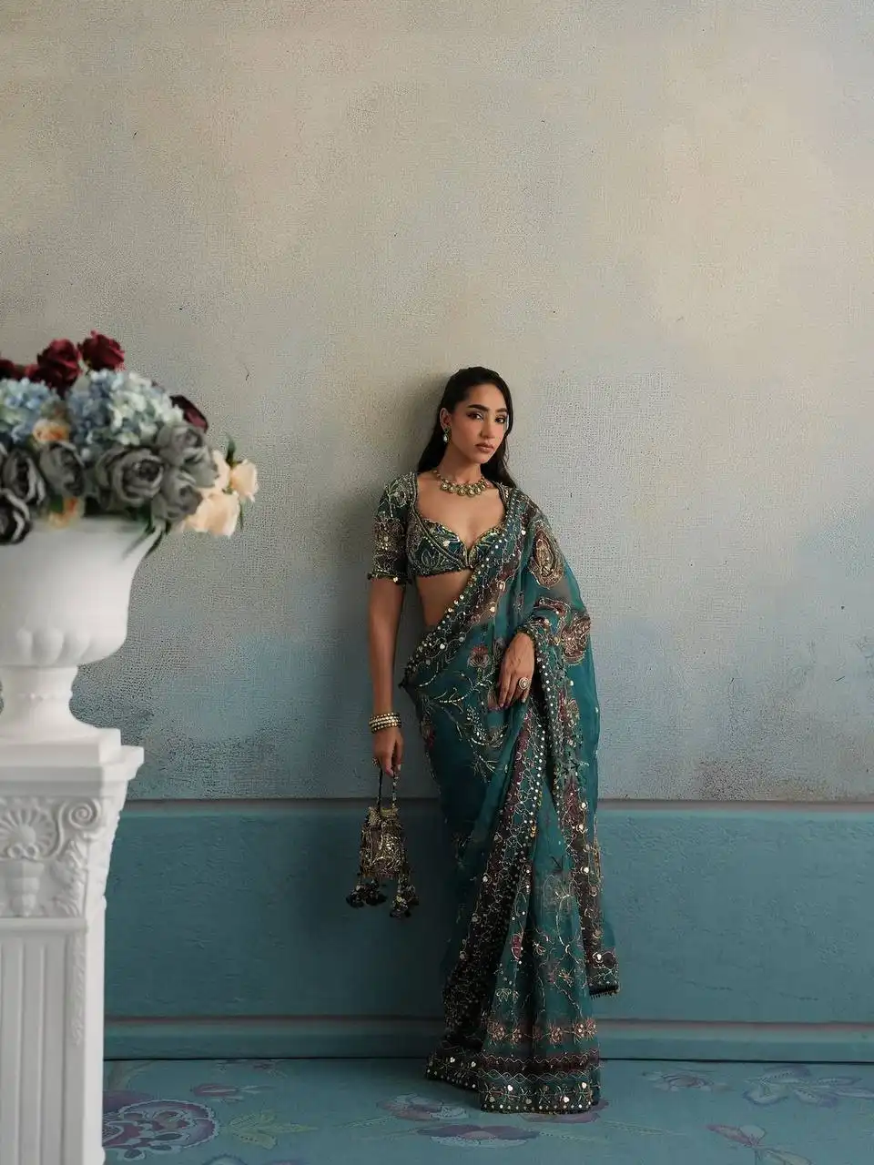 SBD 1887 Premium Star Shining Georgette With Sequence Work & Digital Print Work Saree Wholesale Surat
