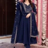 SS2016 Anaya Roman Silk With Heavy Embroidery Work Top Bottom Dupatta Set Wholesale Supplier