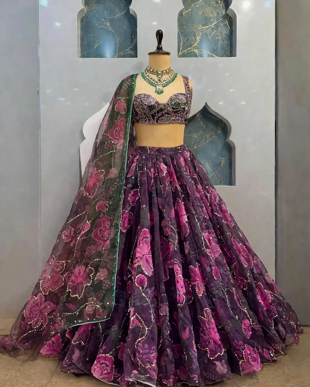 SBD 1888 Tabby Silk With Digital Print and Sequence Figure Work Lehenga Choli Wholesale Online Surat