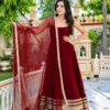 STD 6148 Faux Blooming With Sequins Embroidery Work Anarkali Gown Pant Dupatta Set Wholesale Surat