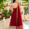 STD 6148 Faux Blooming With Sequins Embroidery Work Anarkali Gown Pant Dupatta Set Wholesale Surat