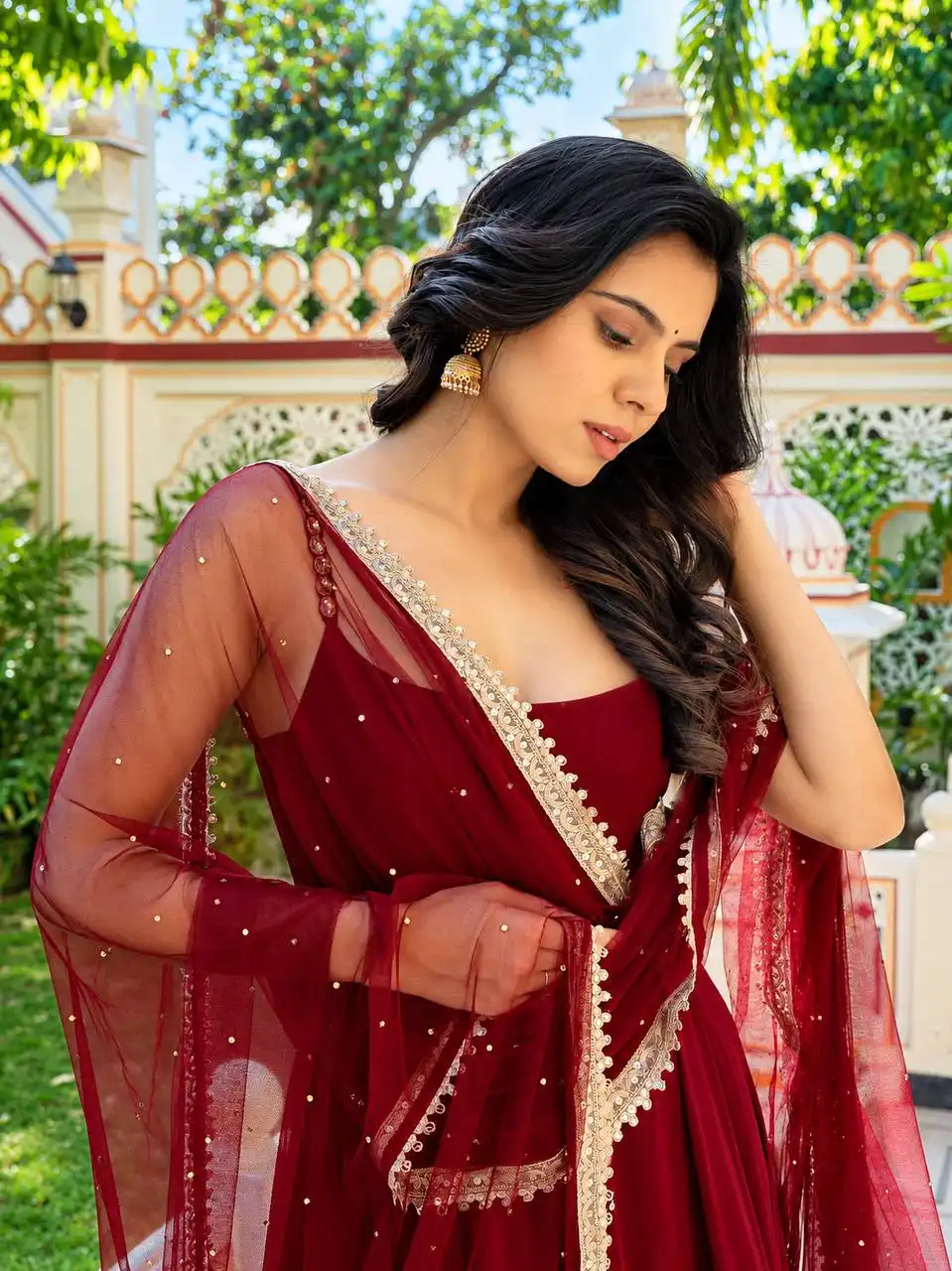 STD 6148 Faux Blooming With Sequins Embroidery Work Anarkali Gown Pant Dupatta Set Wholesale Surat