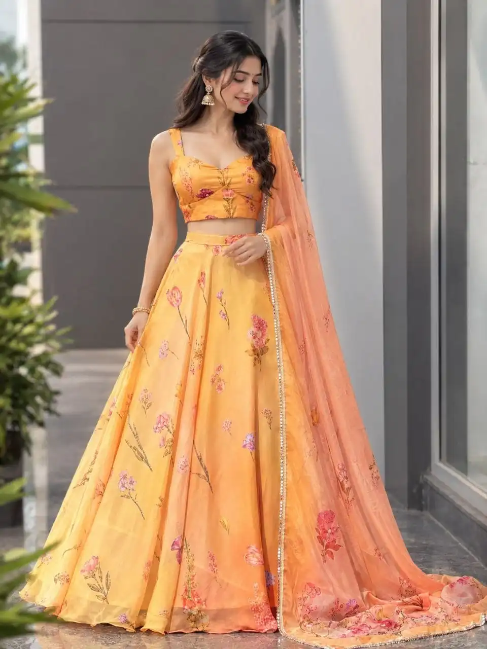 SWT 1213 Pure Soft Organza With Digital Printed Lehenga Choli Wholesale Supplier