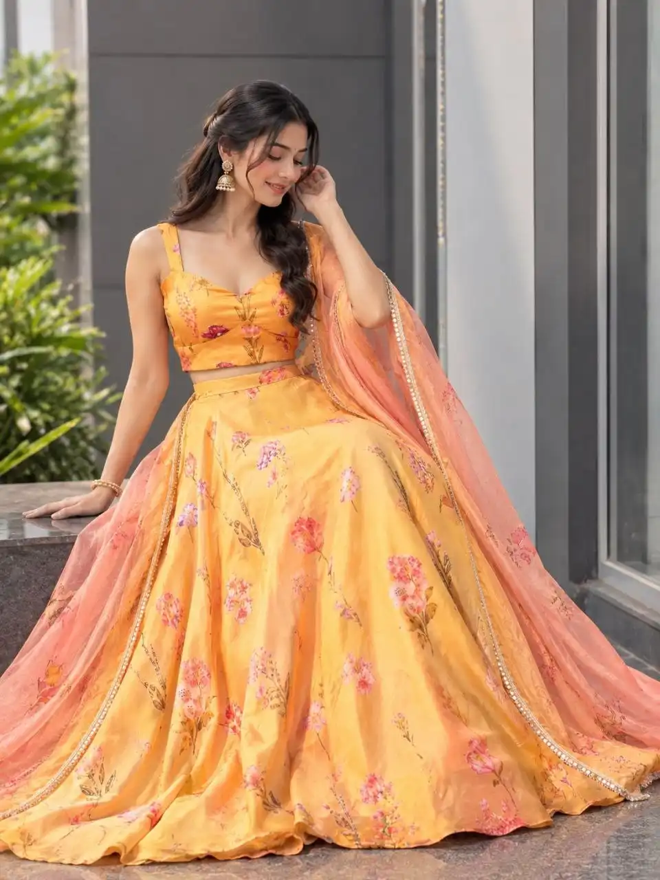 SWT 1213 Pure Soft Organza With Digital Printed Lehenga Choli Wholesale Supplier