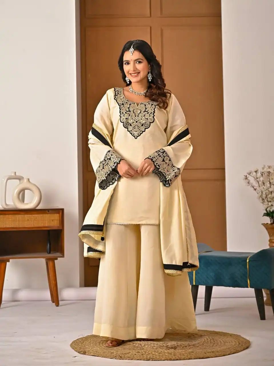 MRD 3079 Heavy Roman Silk With Embroidery Work Sarara Suit Wholesale Online Surat