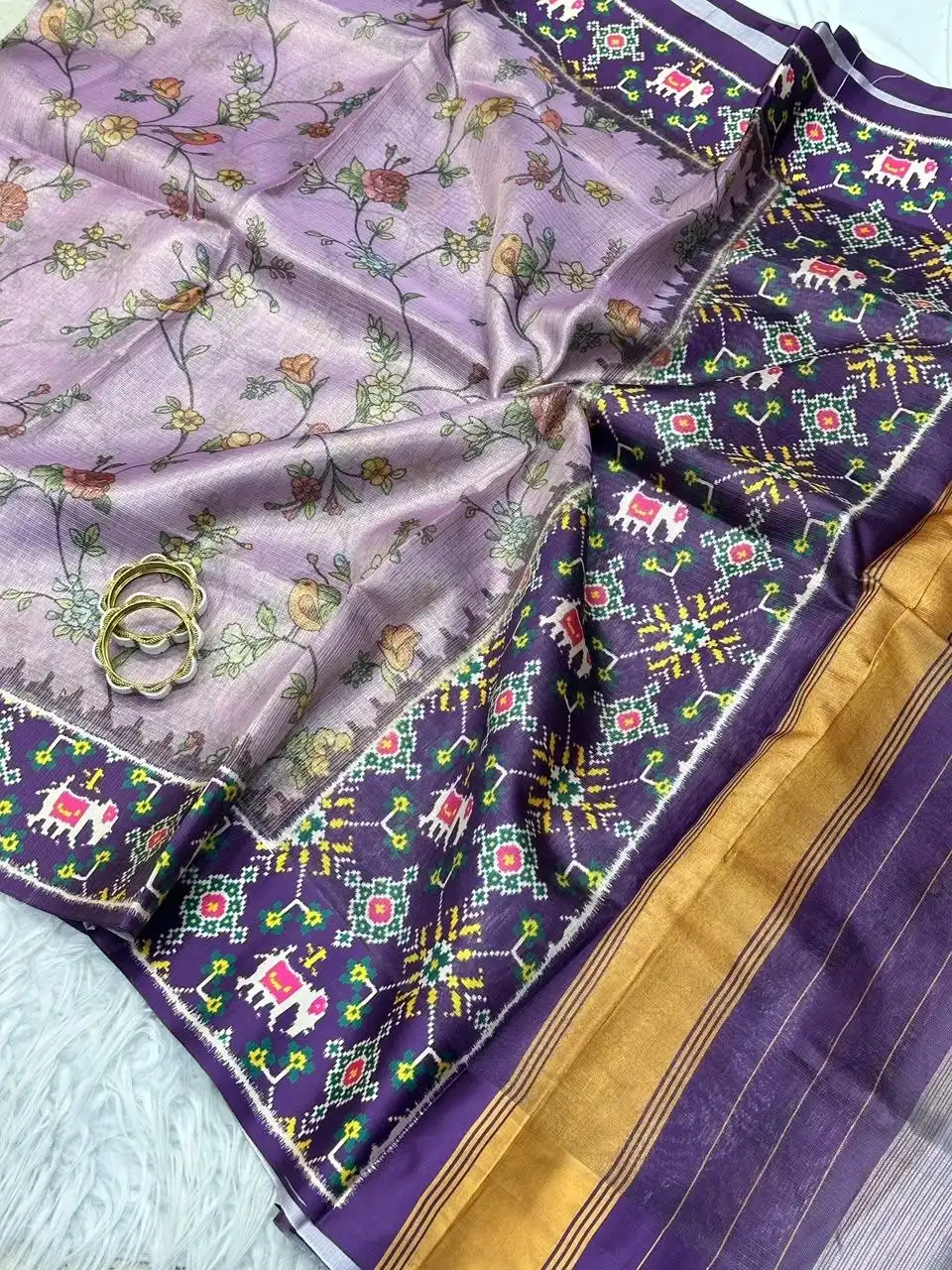 RGS 8010 Kota Patola With Satin Border latest Trending Saree Wholesale Supplier