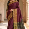 WMS 8010 Pure Handloom Cotton With Zari Border Saree Wholesale Supplier