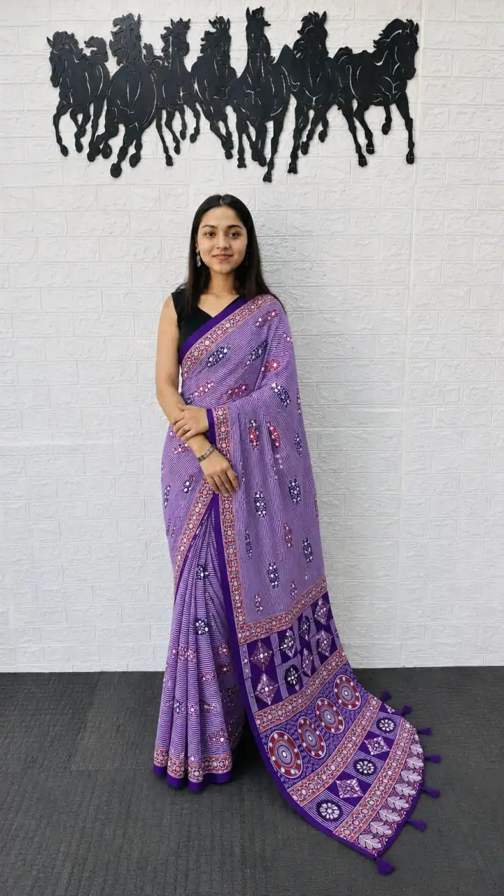 WMT 3211 Japan Satin With Printed With Mirror Work Saree Wholesale Surat