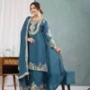 MRD 3022 Pure Heavy Chinon Silk With Heavy Embroidery Work Top Pant Dupatta Set Wholesale