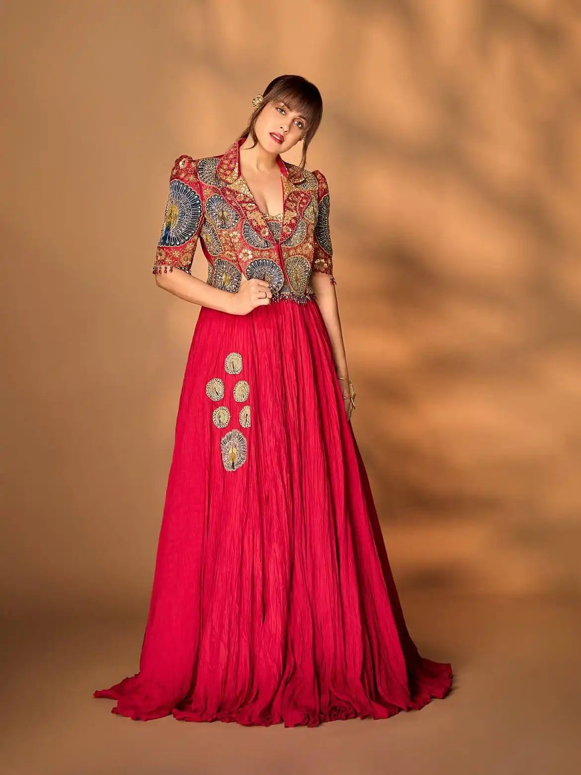 BDB 100 Rangoli Crush Silk With Embroidery Sequins Multi Thread Work Lehenga Koti Set Wholesale Supplier