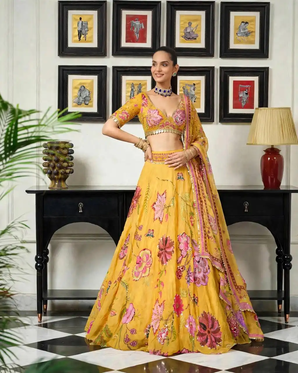 SBD 1889 Star Georgette With Digital Print and Sequence Figure Work Lehenga Choli Wholesale Surat