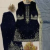BV 516 Velvet With Sequence Embroidery Work Top Plazzo Dupatta Set Wholesale Online Surat