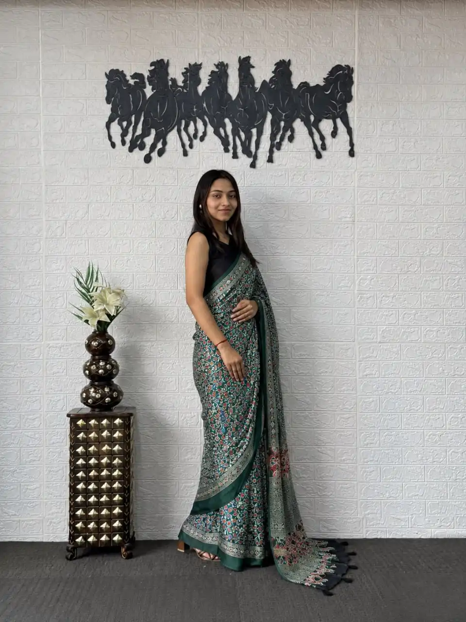 WMT 3213 Japan Satin With Printed With Mirror Work saree Wholesale Surat