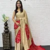 WMT 3214 Japan Satin With Printed & Mirror Work Saree Wholesale Supplier