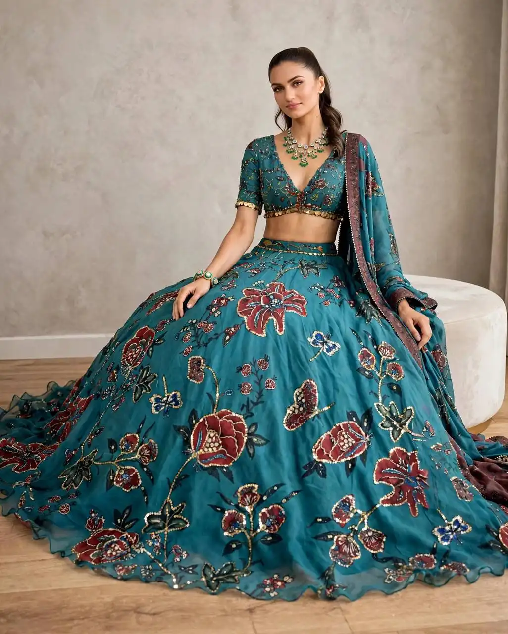 SBD 1890 Star Georgette With Digital Print and Sequence Figure Work Lehenga Choli Wholesale Supplier