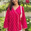 SS2016 Adaa 1210 Heavy Rayon Bandhani print and border lace Short Top Wholesale Surat