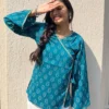 SS2016 Adaa 1210 Heavy Rayon Bandhani print and border lace Short Top Wholesale Surat