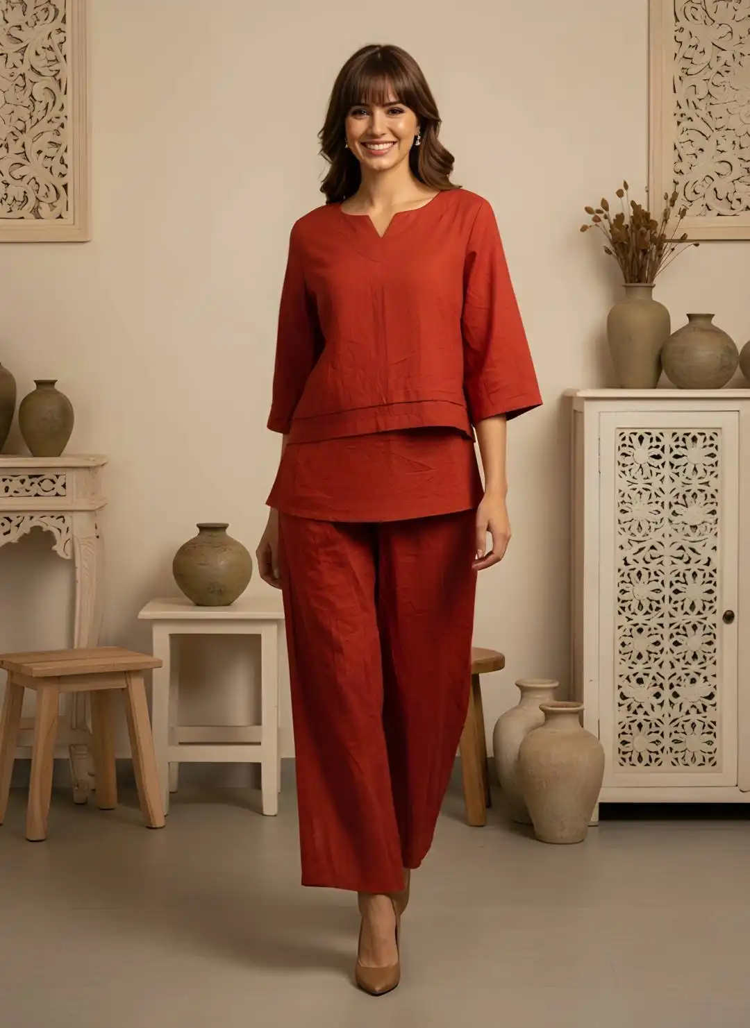 Shiv 2011 Slab Cotton With Solid Co Ord Set Wholesale Online Surat