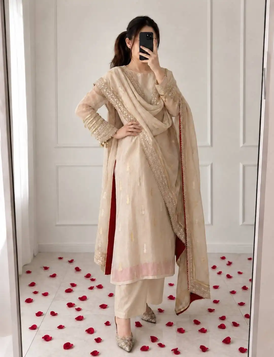 Yasu 1398 Pure Banarasi Soft Silk With Handwork Kurti Pant Dupatta Set Wholesale Surat