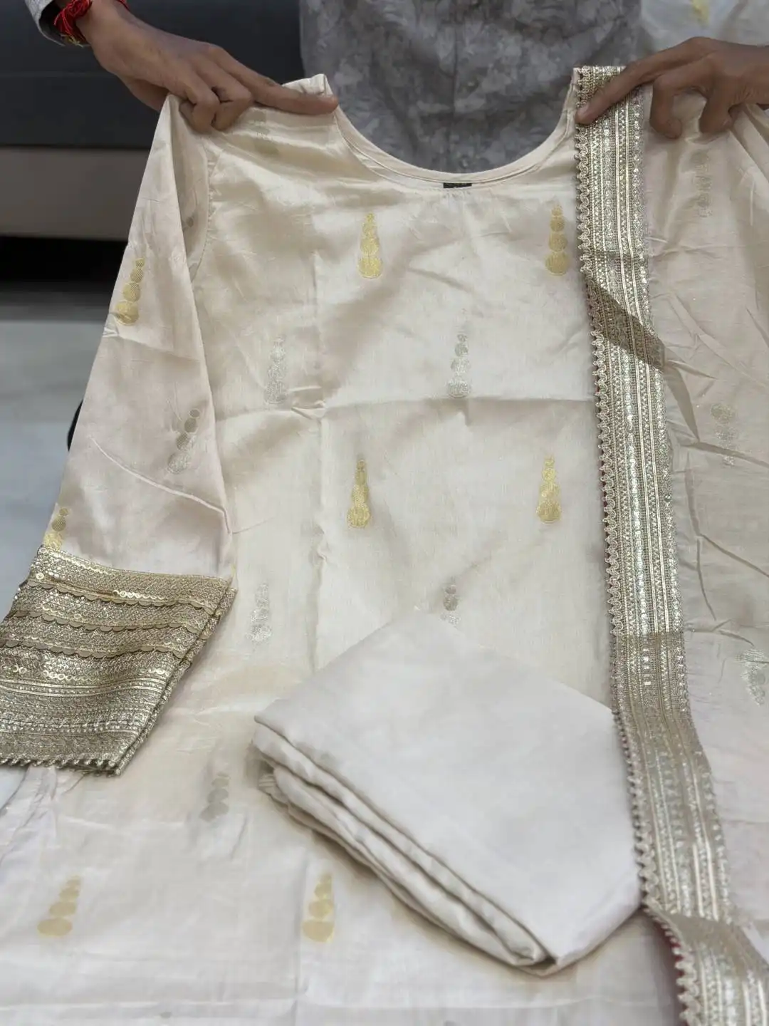 Yasu 1398 Pure Banarasi Soft Silk With Handwork Kurti Pant Dupatta Set Wholesale Surat