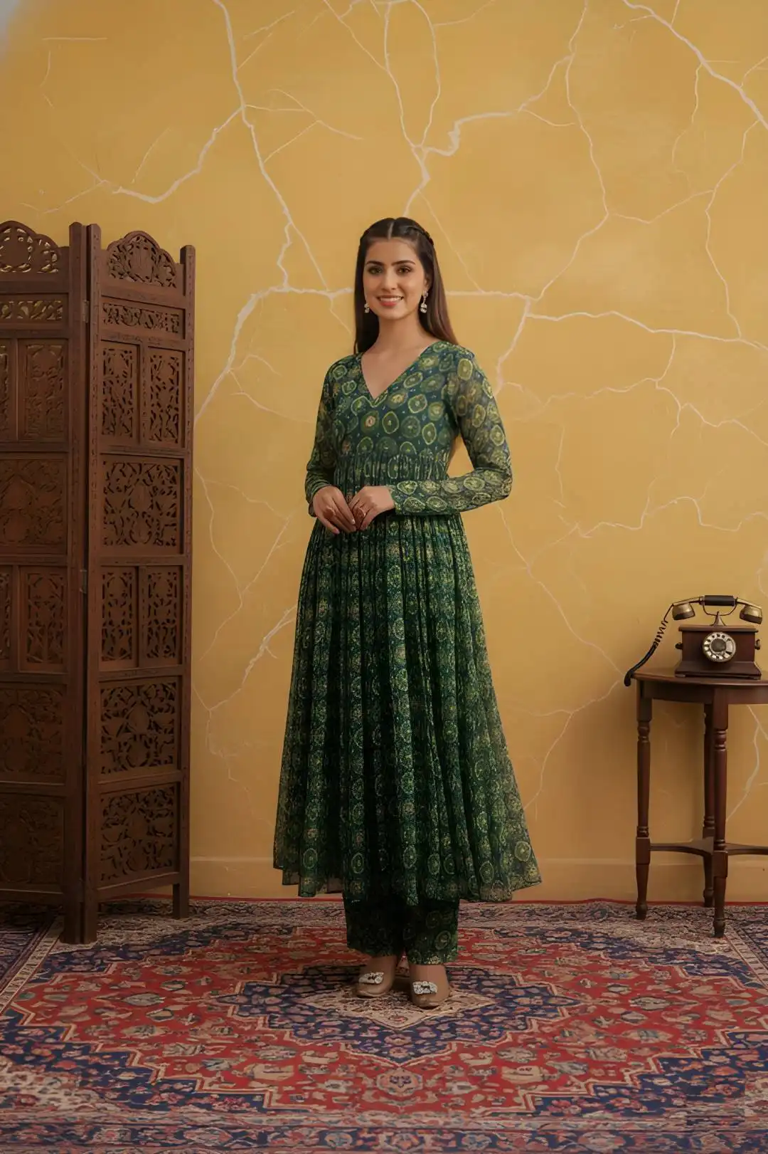 Shiv 382 Delta Silk With Printed Office Wear Kurta Pant Set Wholesale Supplier