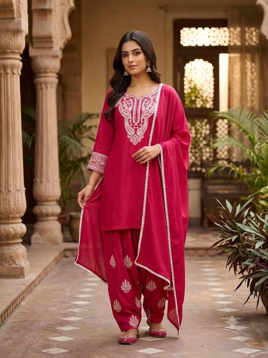 BV 518 Sushi Silk With Embroidery Work Top Salwaar Dupatta Set Wholesale Online Surat
