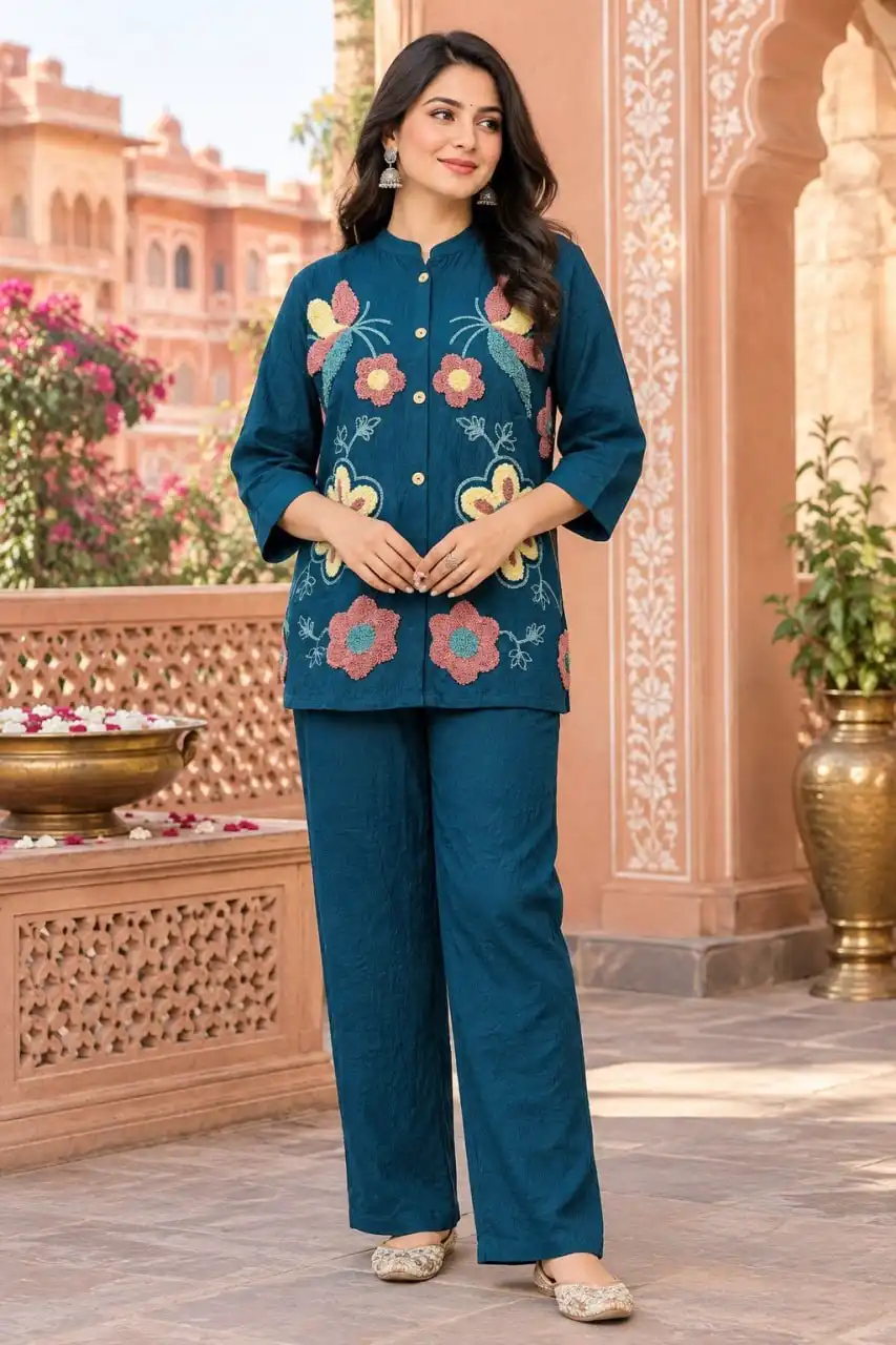Lila 190 NV Herring Fabric With Heavy Lup Work Co Ord Set Wholesale Online Surat