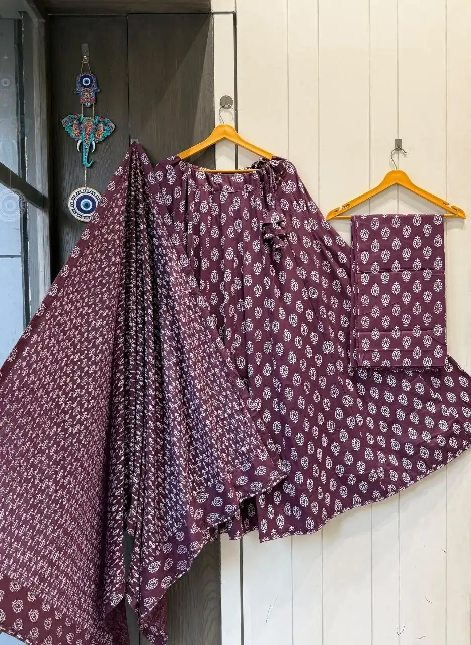 Juhi 2210 Pure Cambric Cotton With Kali Pattern Lehenga Choli Wholesale Supplier