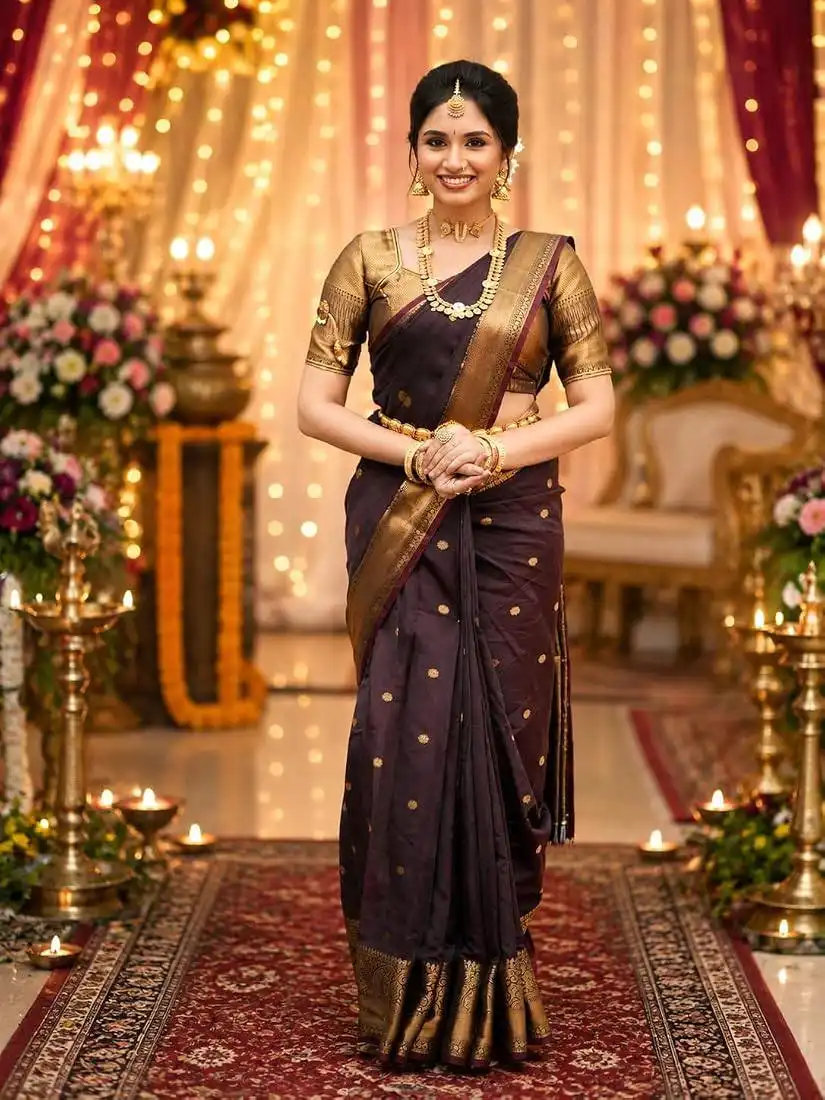 Laxmi 1155 Banarasi Semi Katan Semi Silk Saree Wholesale Supplier