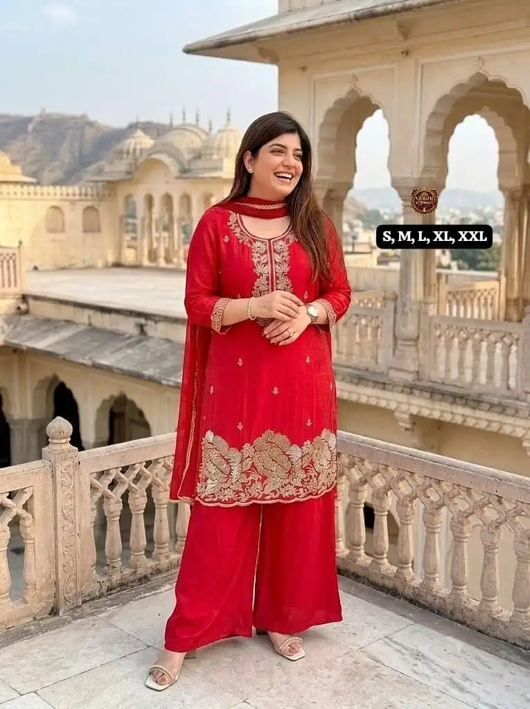 Laxmy 3017 Franch Crap With Sequence Embroidery Work Kurti Pant Dupatta Set Wholesale Surat