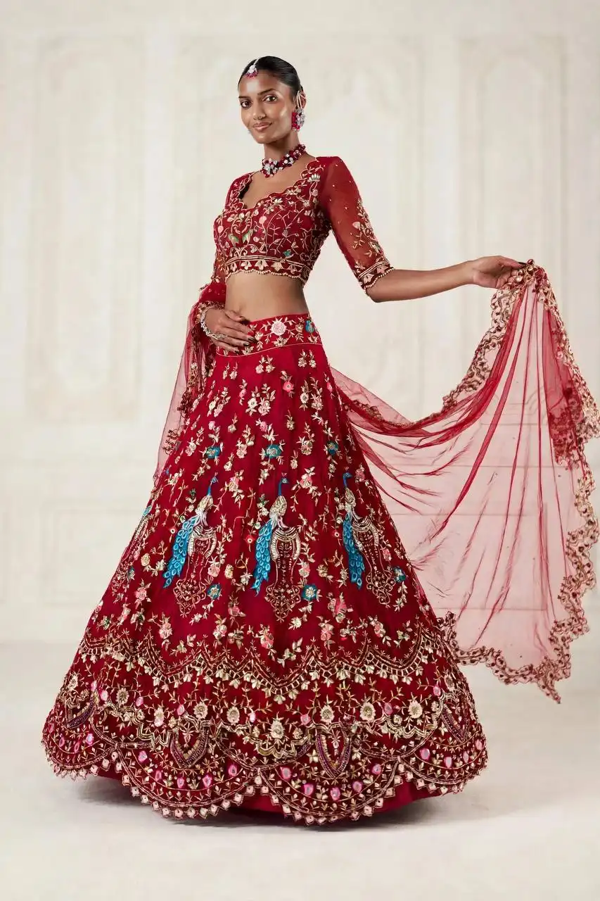 SBD 1569 Fox Georgette With Sequins Embroidery Cut work Lehenga Choli Wholesale Supplier