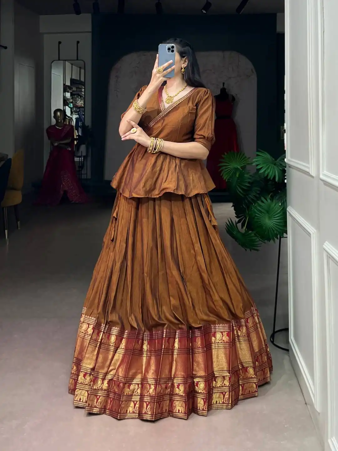 WMN 2040 Narayan Pet cotton With Zari Weaving Work Indo Western Wholesale Supplier