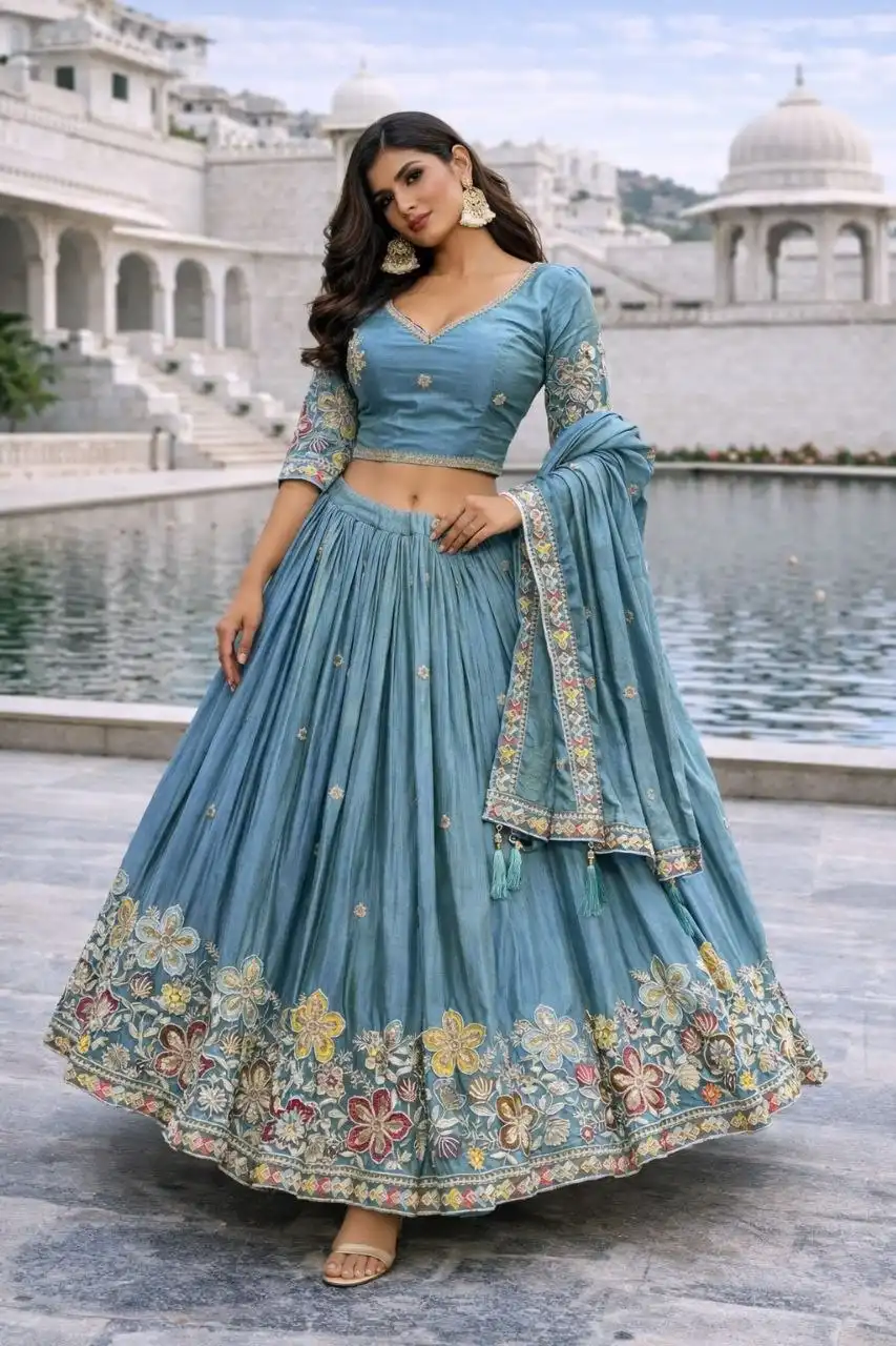 Juhi 2710 Pure Simmer Tissue Silk With Heavy Handwork and Beats Work Lehenga Choli Wholesale Surat