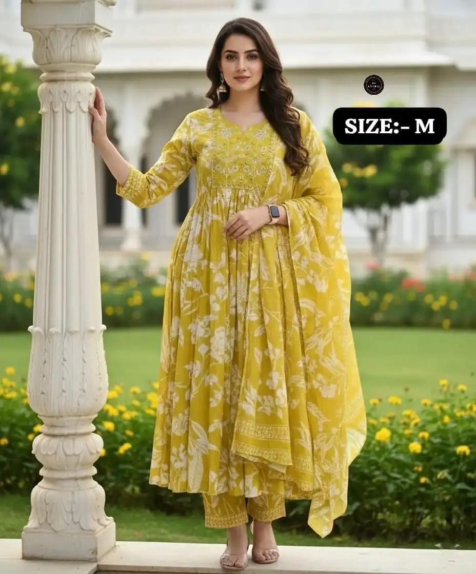 Laxmy 1030 Heavy Cotton With Beutiful Embroidered Work Kurti Pant Dupatta Set Wholesale Surat