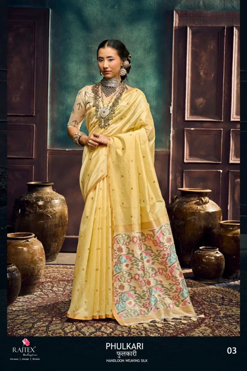Rajtex Phulkari Handloom Weaving Silk Saree Collection Wholesale