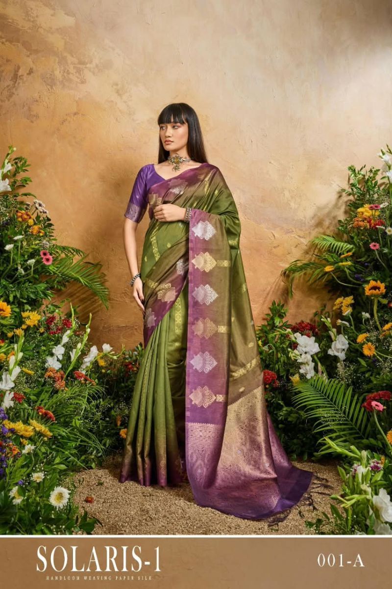 Rajtex Solaris Vol 1 Handloom Weaving Paper Silk Saree Collection Wholesale