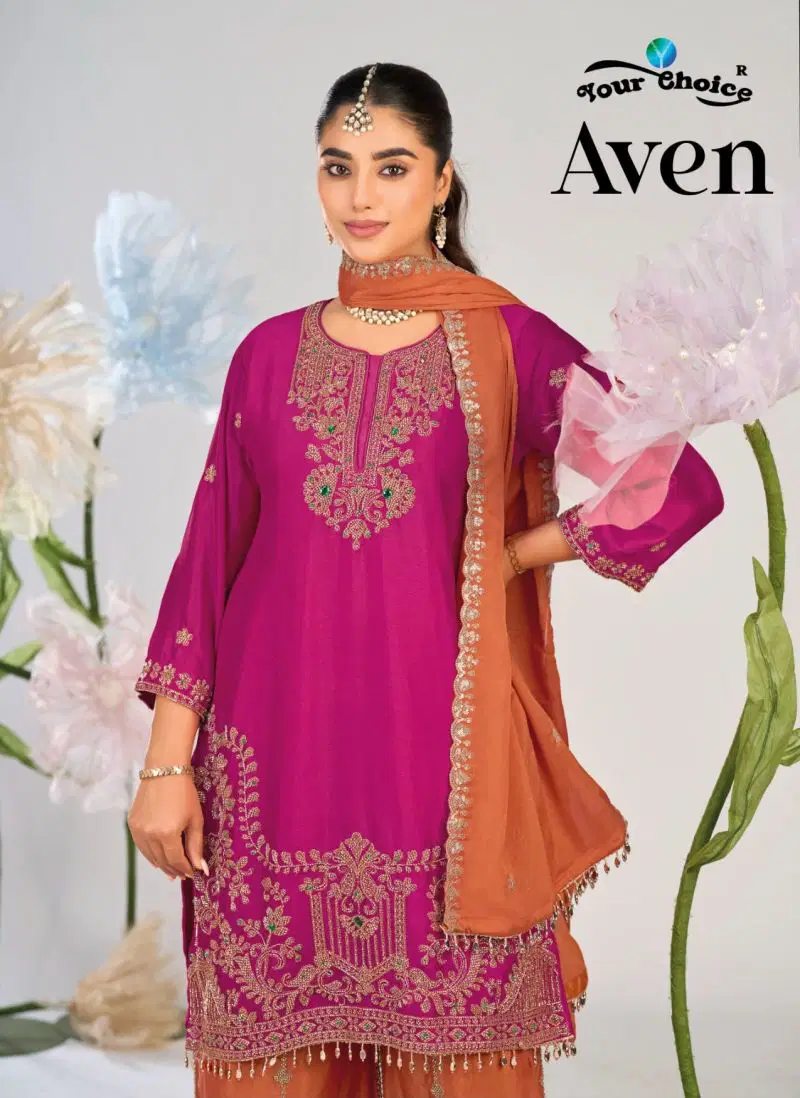 Your Choice Aven Chinon Beats Work Designer Salwar Kameez Wholesale