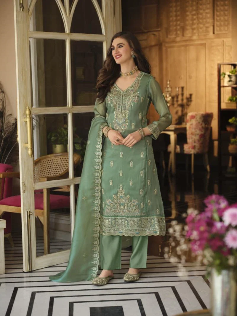 Zaveri D 50138 Green Simar Beats Work Designer Salwar Kameez Collection Wholesale