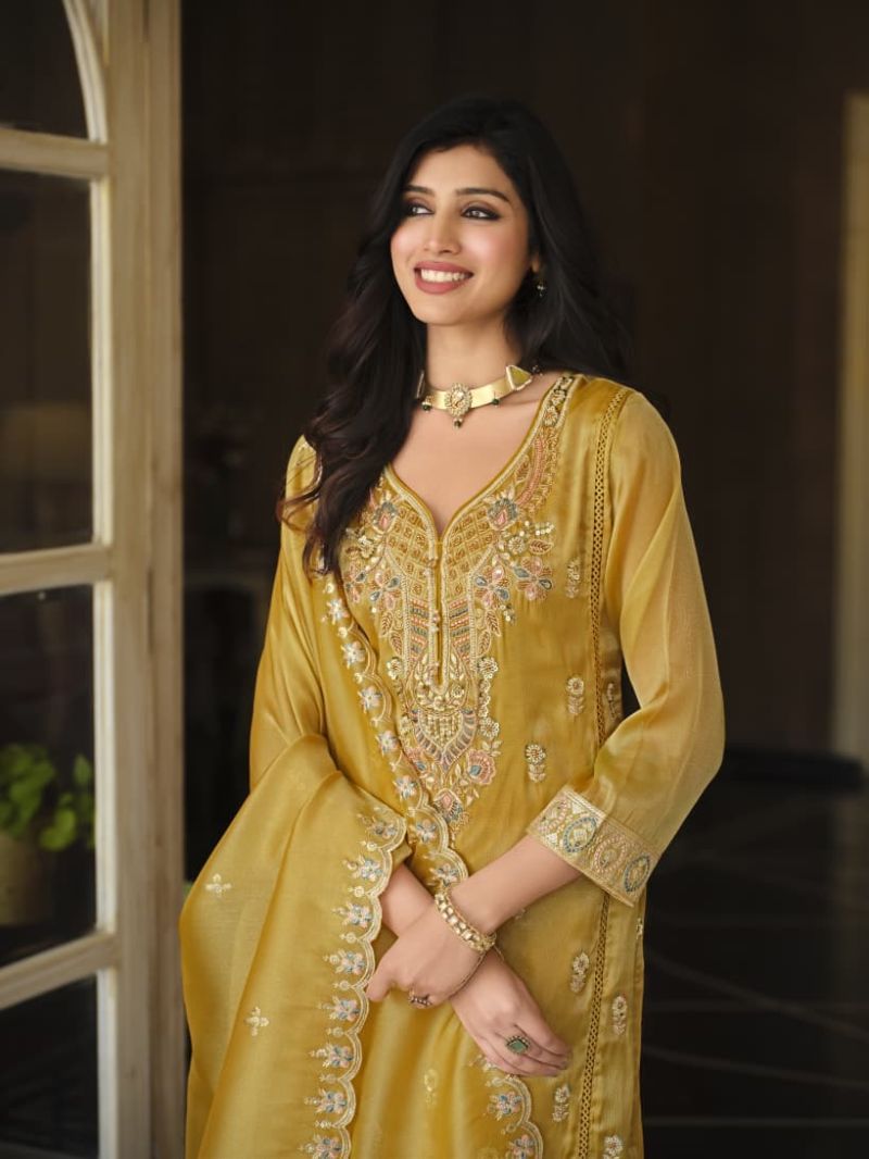 Launching Zaveri D 50138 Yellow Simar Beats Work Designer Salwar Kameez Collection Wholesale 2026