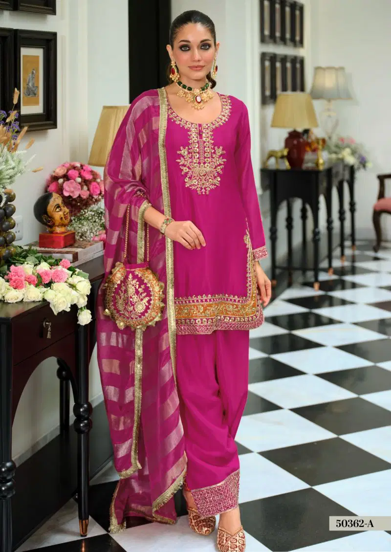 Zaveri D 50362 A Chinon Beats Work Designer Salwar Kameez Collection Wholesale